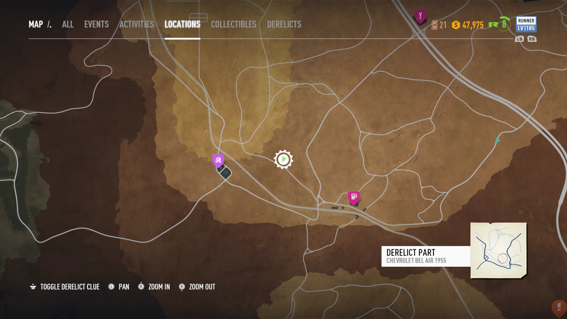 Need for Speed Payback Chevrolet Bel Air 1955 Derelict Car Parts